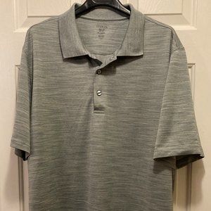 George Mens SS Striated Gray Polo Shirt Casual sz 2XL, XXL